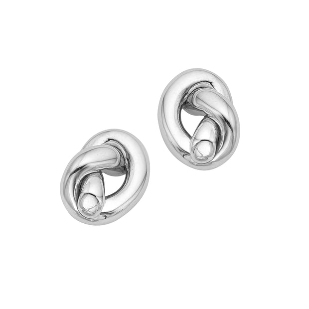 14K Gold Polished Puffed Love Knot Earring