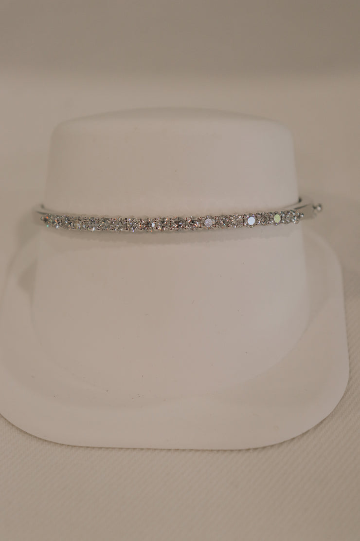 14Karat White Gold Diamond Bangle