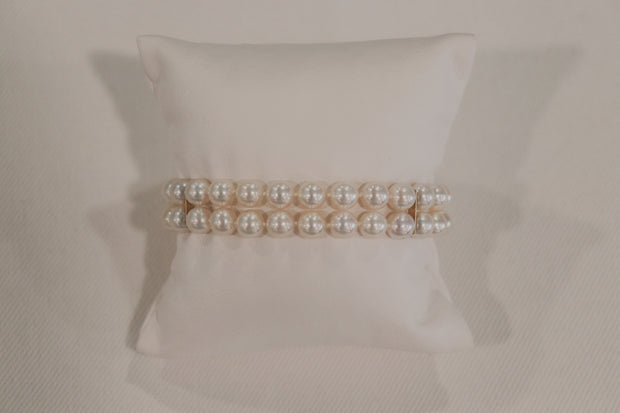 14Karat 6.5-7mm Double Stranded Pearl Bracelet