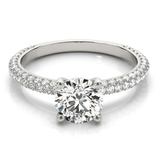 PAVE ENGAGEMENT RING WITH RD HEAD