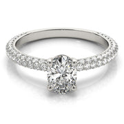 PAVE ENGAGEMENT RING W/ OV CENTER