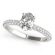 PAVE ENGAGEMENT RING W/ OV CENTER