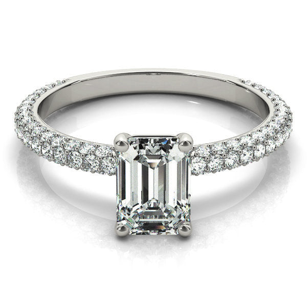 PAVE ENGAGEMENT RING W/ EC CENTER