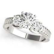 ENGAGEMENT RINGS 3 STONE ROUND