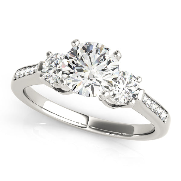 ENGAGEMENT RINGS 3 STONE ROUND