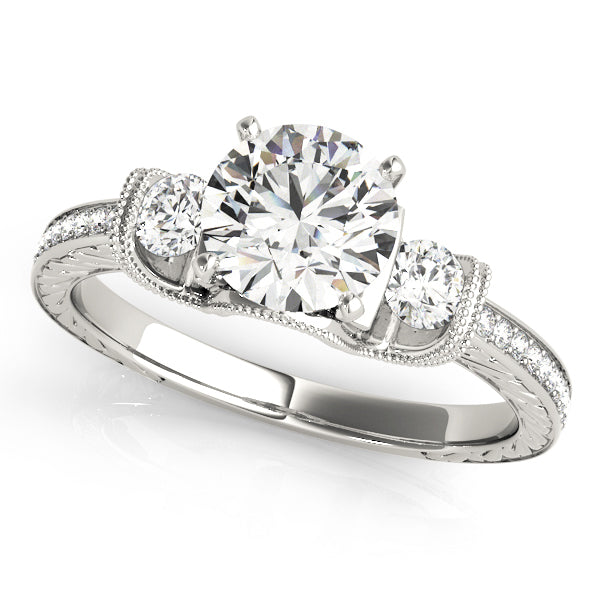 ENGAGEMENT RINGS 3 STONE ROUND