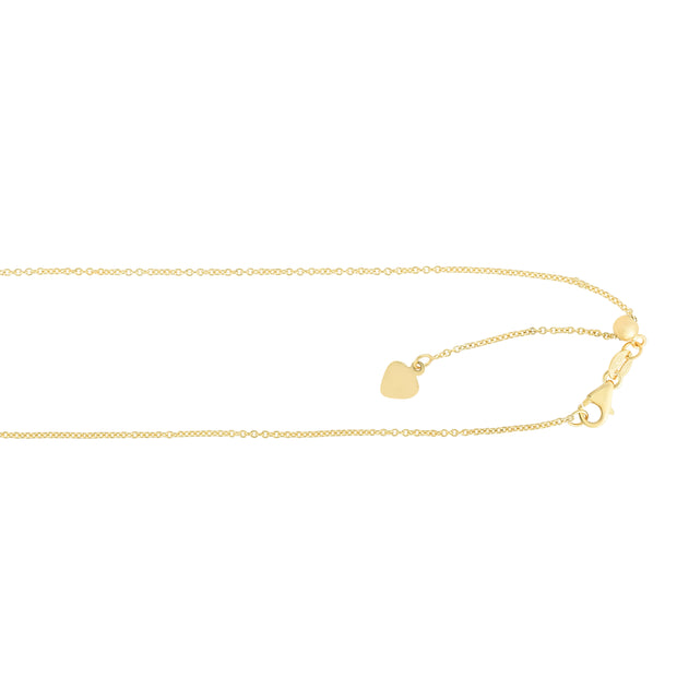 14K Gold .7mm Adjustable Cable Chain