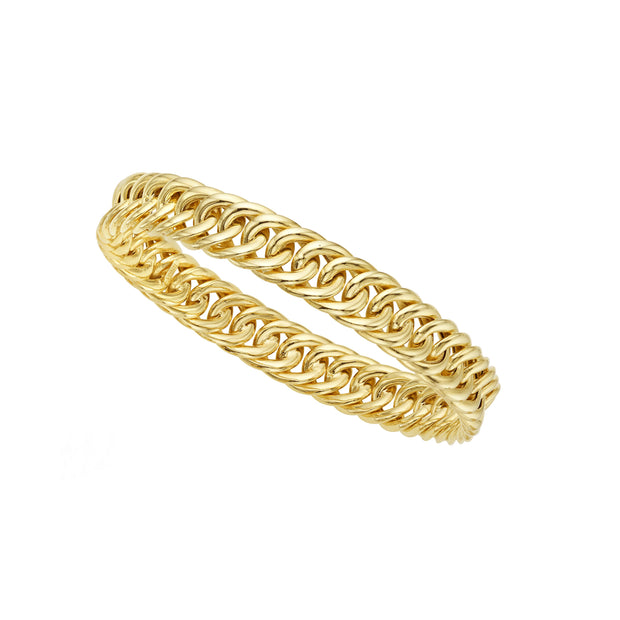 14K Gold Polished Chain Bangle