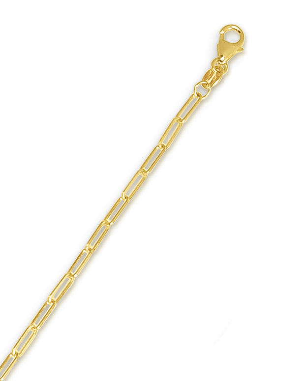 14K Gold 2.1mm Paperclip Chain