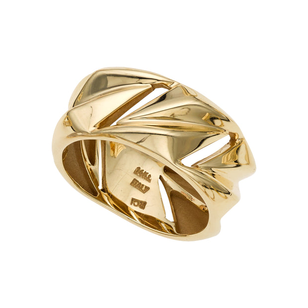 14K Gold Polished Geometric Ring