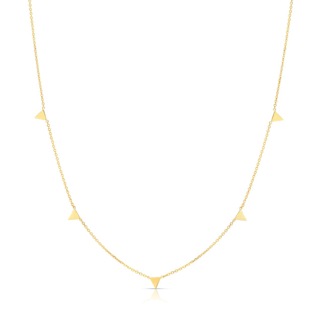 14K Gold Dangle Spike Necklace