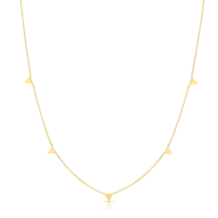 14K Gold Dangle Spike Necklace
