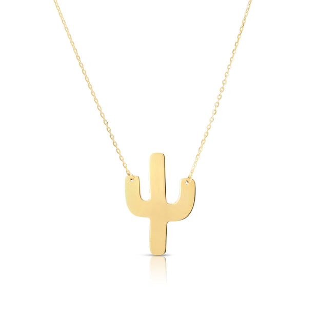 14K Gold Cactus Necklace
