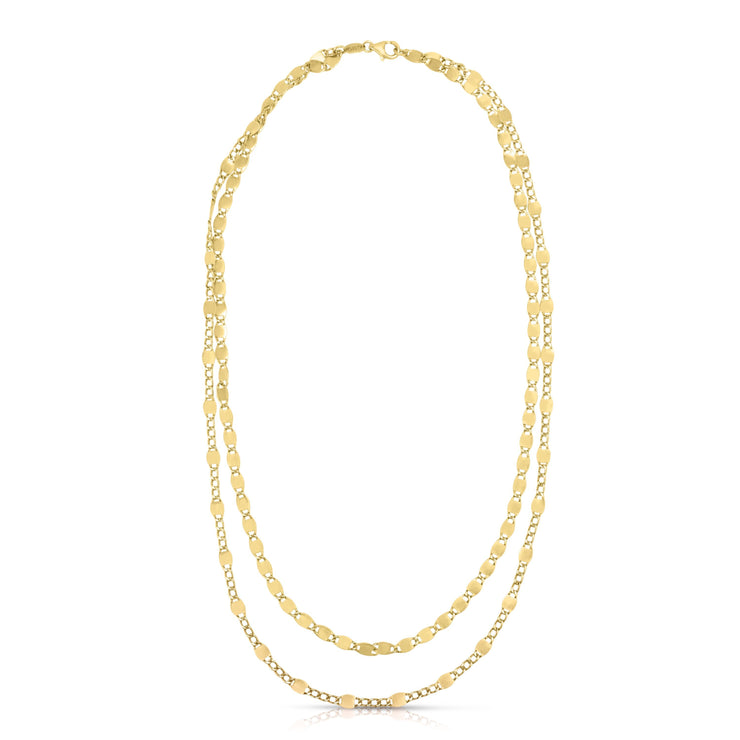 14K Gold Double Strand Vintage Chain Necklace