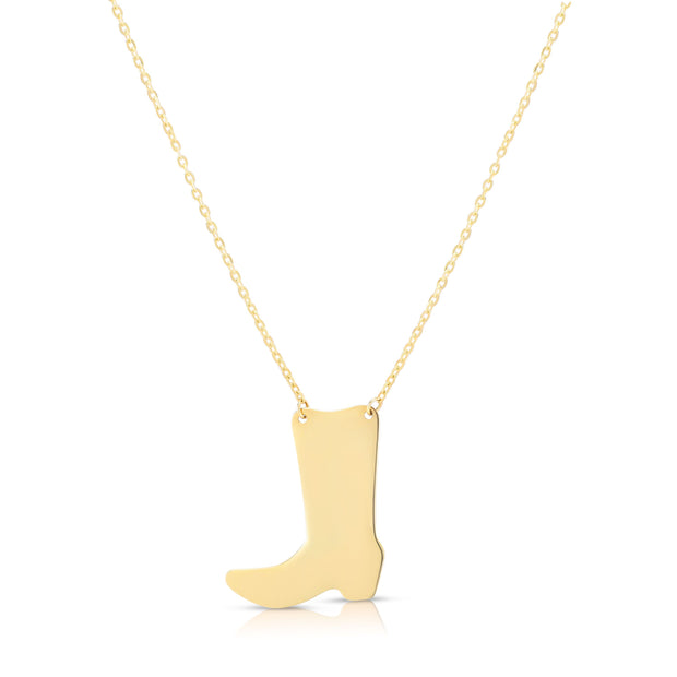 14K Gold Cowboy Boot Necklace