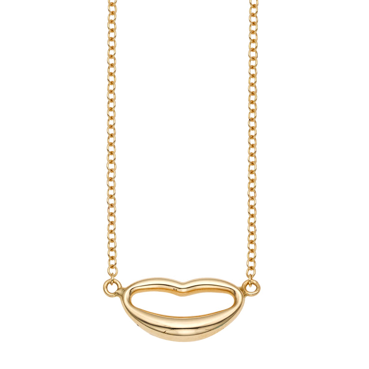 14K Gold Polished Italian Kiss Necklace
