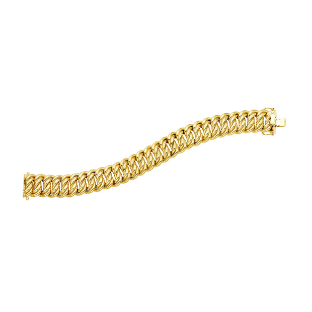 14K Gold 8.25"" Polished 18mm Americana Bracelet