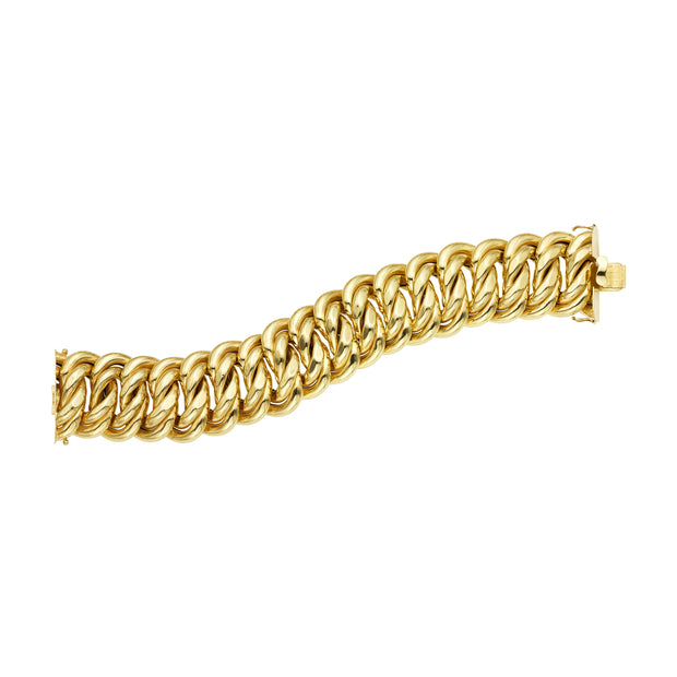 14K Gold 09"" Polished 33mm Americana Bracelet