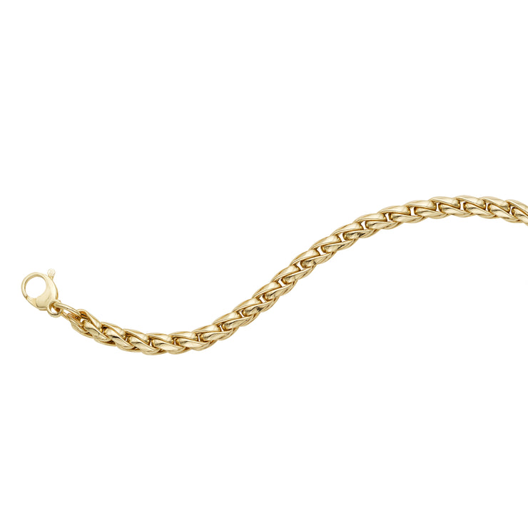 14K Gold Fancy Round Curb Chain Bracelet