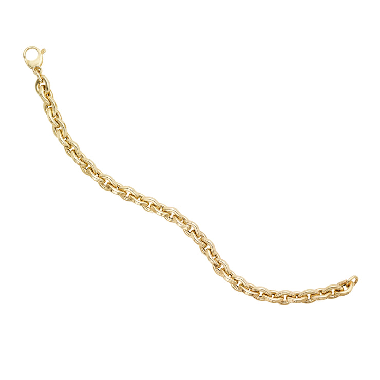 14K Gold Polished Facet Rolo Chain